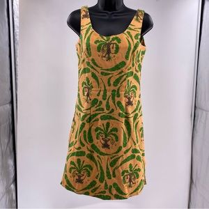 Govango Stretch Tank Dress Monkey Banana Yellow Green Size 4 Vintage
